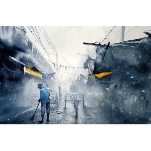 Hafsa Shaikh, 21 x 14 inch, Water Color On Paper, Cityscape Painting, AC-HFS-062